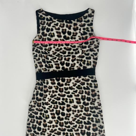 Ann Taylor Leopard Print Sleeveless Dress Size 6 - Picture 4 of 6